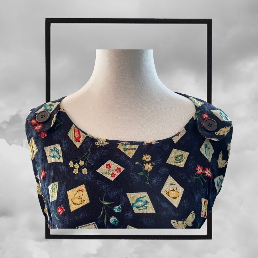 ‎SAG HARBOR DARK FLORAL SLEEVELESS DRESS, 10P